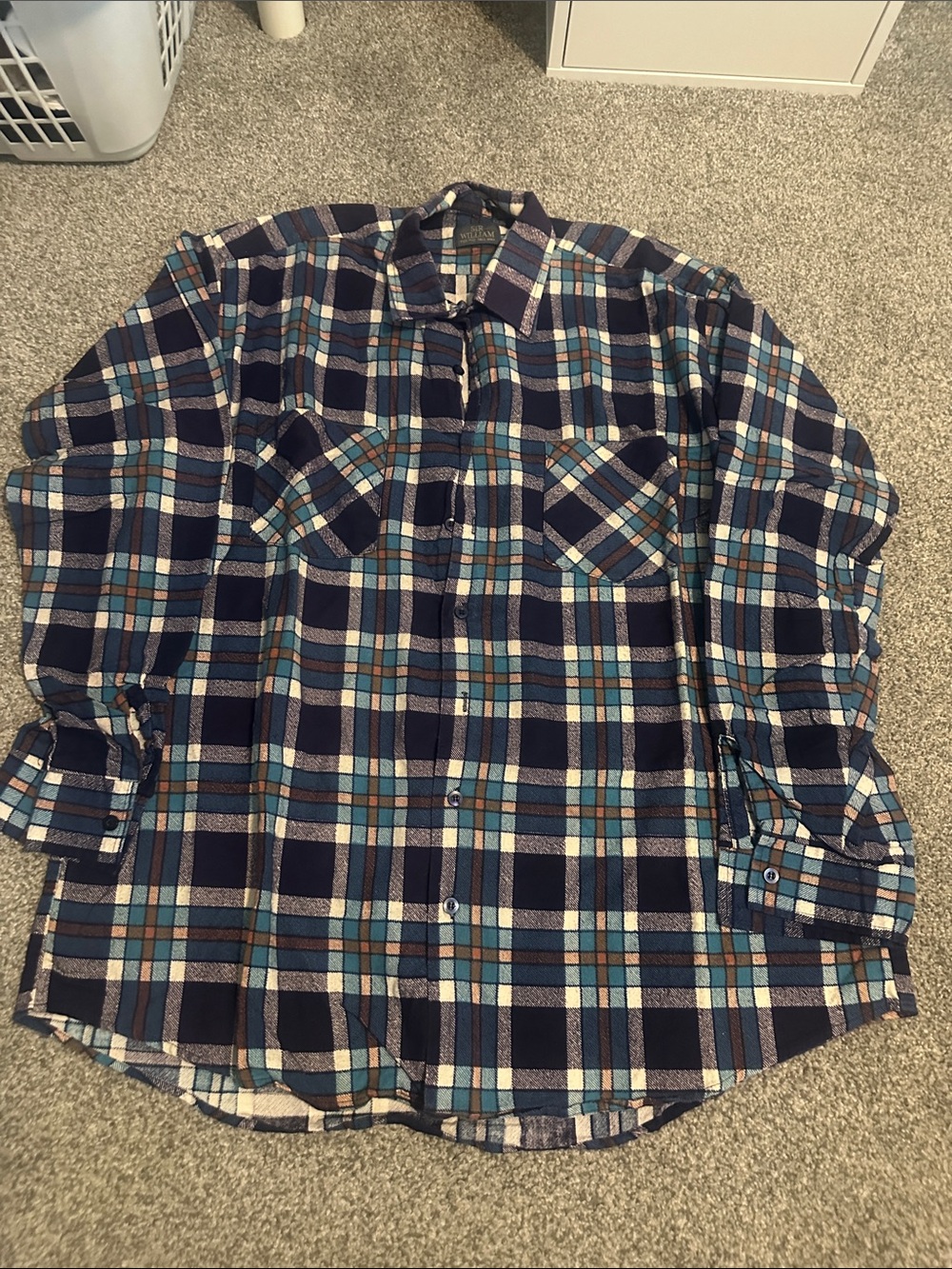 Men's Casual Plaid Button-Down Shirt - Blue/Turquoise